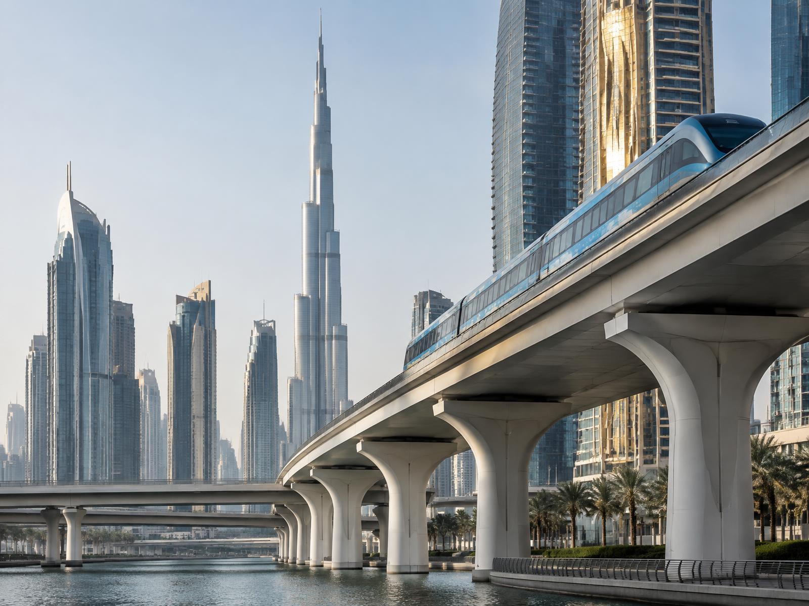 Modern transport and energy infrastructure in Dubai